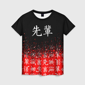 Женская футболка 3D с принтом SENPAI (JAPAN 08) в Курске, 100% полиэфир ( синтетическое хлопкоподобное полотно) | прямой крой, круглый вырез горловины, длина до линии бедер | ahegao | anime | japan | manga | sempai | senpai | аниме | ахегао | лицо | манга | семпай | сенпай | япония