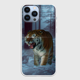 Чехол для iPhone 13 Pro Max с принтом ТИГР В СУМЕРЕЧНОМ ЛЕСУ в Курске,  |  | Тематика изображения на принте: tiger | в лесу | дикая | кошка | лес | природа | тигр | тигренок | тигрица | тигры