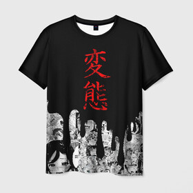 Мужская футболка 3D с принтом Японская анимация в Курске, 100% полиэфир | прямой крой, круглый вырез горловины, длина до линии бедер | ahegao | anime | japan | manga | sempai | senpai | аниме | ахегао | лицо | манга | семпай | сенпай | япония
