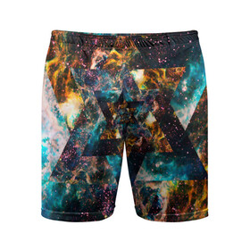 Мужские шорты спортивные с принтом КОСОМС в Курске,  |  | galaxy | nebula | rdcosmoday19 | space | star | абстракция | вселенная | галактика | звезда | звезды | космический | планеты