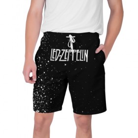 Мужские шорты 3D с принтом Led Zeppelin в Курске,  полиэстер 100% | прямой крой, два кармана без застежек по бокам. Мягкая трикотажная резинка на поясе, внутри которой широкие завязки. Длина чуть выше колен | Тематика изображения на принте: 