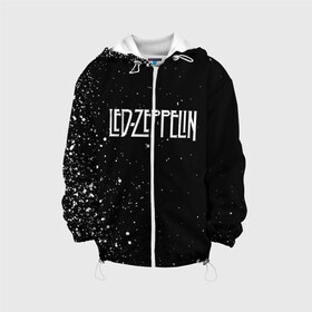 Детская куртка 3D с принтом Led Zeppelin в Курске, 100% полиэстер | застежка — молния, подол и капюшон оформлены резинкой с фиксаторами, по бокам — два кармана без застежек, один потайной карман на груди, плотность верхнего слоя — 90 г/м2; плотность флисового подклада — 260 г/м2 | Тематика изображения на принте: 