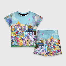 Детский костюм с шортами 3D с принтом MY LITTLE PONY в Курске,  |  | my little pony | pinkie pie | scootaloo | spike | sweaty balls | искорка | крошка бель | маленькие пони | мульфтфильм | пони | скутолу | эппл блум