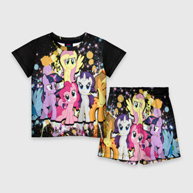 Детский костюм с шортами 3D с принтом MY LITTLE PONY в Курске,  |  | my little pony | pinkie pie | scootaloo | spike | sweaty balls | искорка | крошка бель | маленькие пони | мульфтфильм | пони | си | скутолу | эппл блум