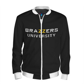 Мужской бомбер 3D с принтом Вrazzers university в Курске, 100% полиэстер | застегивается на молнию, по бокам два кармана без застежек, по низу бомбера и на воротнике - эластичная резинка | brazers | brazzers | brazzers university | бразерс | бразэрс | университет бразерс