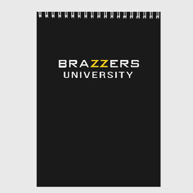 Скетчбук с принтом Вrazzers university в Курске, 100% бумага
 | 48 листов, плотность листов — 100 г/м2, плотность картонной обложки — 250 г/м2. Листы скреплены сверху удобной пружинной спиралью | brazers | brazzers | brazzers university | бразерс | бразэрс | университет бразерс