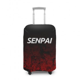 Чехол для чемодана 3D с принтом SENPAI в Курске, 86% полиэфир, 14% спандекс | двустороннее нанесение принта, прорези для ручек и колес | ahegao | kawai | kowai | oppai | otaku | senpai | sugoi | waifu | yandere | ахегао | ковай | отаку | сенпай | яндере