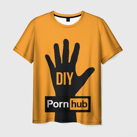 Мужская футболка 3D с принтом Pornhub (двухсторонняя) в Курске, 100% полиэфир | прямой крой, круглый вырез горловины, длина до линии бедер | 