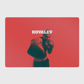 Магнитный плакат 3Х2 с принтом Kovalev в Курске, Полимерный материал с магнитным слоем | 6 деталей размером 9*9 см | boxing | kovalev | krusher | sergey kovalev | wbo | бокс | ковалев