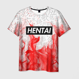 Мужская футболка 3D с принтом HENTAI в Курске, 100% полиэфир | прямой крой, круглый вырез горловины, длина до линии бедер | ahegao | anime | senpai | аниме | ахегао. | ахэгао | семпай | сенпаи