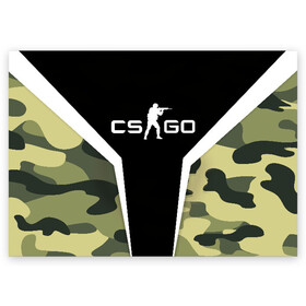 Поздравительная открытка с принтом CS:GO Camouflage в Курске, 100% бумага | плотность бумаги 280 г/м2, матовая, на обратной стороне линовка и место для марки
 | conter | counter | cs go | csgo | global | offensive | strike | контер | кс го | ксго | страйк