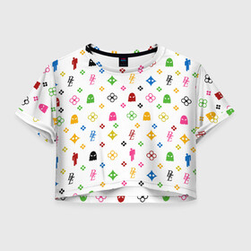 Женская футболка Crop-top 3D с принтом BILLIE EILISH в Курске, 100% полиэстер | круглая горловина, длина футболки до линии талии, рукава с отворотами | be | billie | billie eilish | билли | билли айлиш
