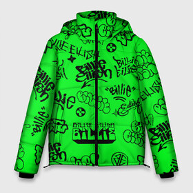 Мужская зимняя куртка 3D с принтом Billie Eilish graffiti в Курске, верх — 100% полиэстер; подкладка — 100% полиэстер; утеплитель — 100% полиэстер | длина ниже бедра, свободный силуэт Оверсайз. Есть воротник-стойка, отстегивающийся капюшон и ветрозащитная планка. 

Боковые карманы с листочкой на кнопках и внутренний карман на молнии. | billie | eilish | graffiti | айлиш | билли | граффити | татуировки