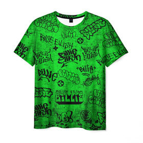 Мужская футболка 3D с принтом Billie Eilish Graffiti Grunge в Курске, 100% полиэфир | прямой крой, круглый вырез горловины, длина до линии бедер | billie | eilish | graffiti | grunge | айлиш | билли | граффити | татуировки