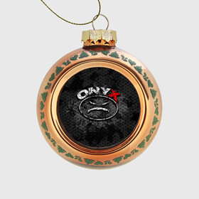 Стеклянный ёлочный шар с принтом Onyx в Курске, Стекло | Диаметр: 80 мм | fredro starr | onyx | rap | sonny seeza | sticky fingaz | оникс | рэп