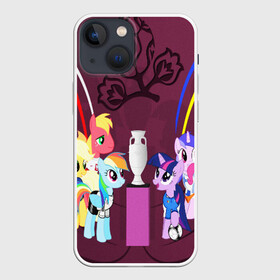 Чехол для iPhone 13 mini с принтом PONY в Курске,  |  | my little pony | pinkie pie | scootaloo | spike | sweaty balls | искорка | крошка бель | маленькие пони | мульфтфильм | пони | скутолу | эппл блум