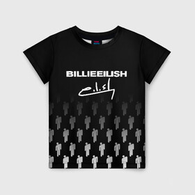 Детская футболка 3D с принтом BILLIE EILISH (автограф) в Курске, 100% гипоаллергенный полиэфир | прямой крой, круглый вырез горловины, длина до линии бедер, чуть спущенное плечо, ткань немного тянется | be | billie | billie eilish | билли | билли айлиш