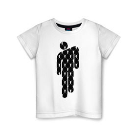 Детская футболка хлопок с принтом BILLIE EILISH - Blohsh в Курске, 100% хлопок | круглый вырез горловины, полуприлегающий силуэт, длина до линии бедер | 