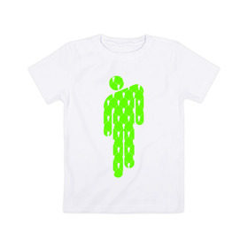 Детская футболка хлопок с принтом BILLIE EILISH - Blohsh в Курске, 100% хлопок | круглый вырез горловины, полуприлегающий силуэт, длина до линии бедер | 