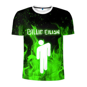 Мужская футболка 3D спортивная с принтом BILLIE EILISH в Курске, 100% полиэстер с улучшенными характеристиками | приталенный силуэт, круглая горловина, широкие плечи, сужается к линии бедра | bad guy | billie eilish | lovely billie | беляш. | билли айлиш | бэд гай