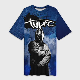 Платье-футболка 3D с принтом 2Pac в Курске,  |  | 2 pac | 2 pack | 2 pak | 2pack | 2pak | gangsta | gangster | hiphop | makaveli | mc new york | rap | thug life | tu pac | tupac | tupac shakur | tupack | two pac | west coast | гангста | реп | рэп | ту пак | тупак