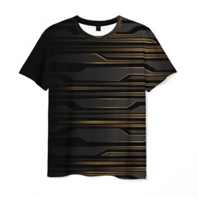 Мужская футболка 3D с принтом Futuristic technology lines в Курске, 100% полиэфир | прямой крой, круглый вырез горловины, длина до линии бедер | abstract | art | geometry | lights | lines | stripe | technology | абстрактный | абстракция | арт | геометрия | линии | полосы