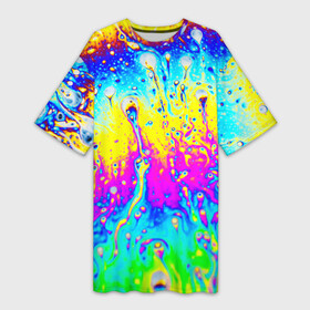 Платье-футболка 3D с принтом КИСЛОТНЫЙ СТИЛЬ в Курске,  |  | abstract | abstraction | color | geometry | paitnt | psy | абстракция | геометрия | краски | неоновые | психоделика