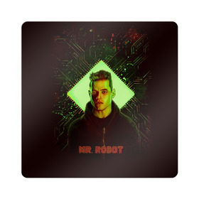 Магнит виниловый Квадрат с принтом Мистер Робот в Курске, полимерный материал с магнитным слоем | размер 9*9 см, закругленные углы | mr. robot | мистер робот | сериал | фильм | хакер | элиот | эллиот