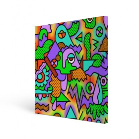 Холст квадратный с принтом PSY GEOMETRY в Курске, 100% ПВХ |  | abstract | abstraction | color | geometry | paitnt | psy | абстракция | геометрия | краски | неоновые | психоделика