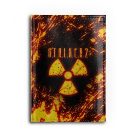 Обложка для автодокументов с принтом S.T.A.L.K.E.R. 2 в Курске, натуральная кожа |  размер 19,9*13 см; внутри 4 больших “конверта” для документов и один маленький отдел — туда идеально встанут права | bandit | chernobyl | pripyat | s.t.a.l.k.e.r. 2 | shadow of chernobyl | stalker | stalker 2 | бандиты | меченый | припять | сталкер | сталкер 2 | тени чернобыля | чернобыль | чистое небо