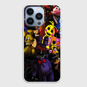 Чехол для iPhone 13 Pro с принтом FIVE NIGHTS AT FREDDYS в Курске,  |  | 5 ночей с фредди | animation | bonnie | chica | five nights at freddys | fnaf | foxy | freddy | funny | horror | scary | бонни | майк | пять | ужас | фнаф | фокси | фредди | чика | шмидт