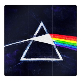 Магнитный плакат 3Х3 с принтом PINK FLOYD в Курске, Полимерный материал с магнитным слоем | 9 деталей размером 9*9 см | music | pink floyd | the dark side of the moon | космос | луна | музыка | пинк флойд | призма | рок | треугольник | триангулярная призма