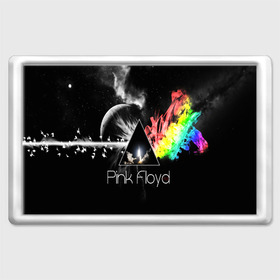 Магнит 45*70 с принтом PINK FLOYD в Курске, Пластик | Размер: 78*52 мм; Размер печати: 70*45 | music | pink floyd | the dark side of the moon | космос | луна | музыка | пинк флойд | призма | рок | треугольник | триангулярная призма