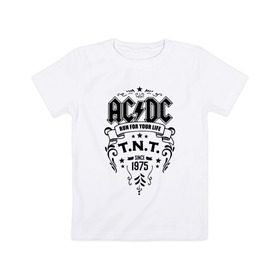 Детская футболка хлопок с принтом AC/DC run for your life в Курске, 100% хлопок | круглый вырез горловины, полуприлегающий силуэт, длина до линии бедер | ac dc | acdc | acdc ас дс | австралийская | ангус янг | асдс | блюз | группа | крис слэйд | метал | молния | музыка | музыканты | певцы | рок | рок н ролл | стиви янг | хард | хардрок | эксл роуз
