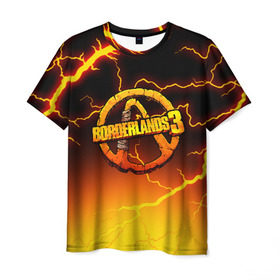 Мужская футболка 3D с принтом BORDERLANDS 3 в Курске, 100% полиэфир | прямой крой, круглый вырез горловины, длина до линии бедер | borderlands | borderlands 3 | hyperion | бордерлендс | гиперион