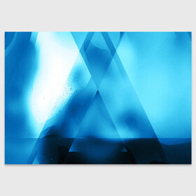 Поздравительная открытка с принтом ABSTRACT BLUE в Курске, 100% бумага | плотность бумаги 280 г/м2, матовая, на обратной стороне линовка и место для марки
 | abstraction | art | black | colors | cпектр | geometric | pattern | rainbow | spectrum | абстракция | витраж | геометрический | искусство | полосы | радуга | разноцветные | рисунок | стекло | узор | цвета | черные