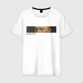 Мужская футболка хлопок с принтом Vincent в Курске, 100% хлопок | прямой крой, круглый вырез горловины, длина до линии бедер, слегка спущенное плечо. | ван гог | импрессионизм | искусство | эстетика