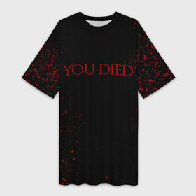 Платье-футболка 3D с принтом DARK SOULS | YOU DIED | ТЫ УМЕР в Курске,  |  | dark souls | game | knight | praise the sun | дарк соулс | игры | рыцарь | темные души