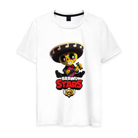 Мужская футболка хлопок с принтом Brawl Stars в Курске, 100% хлопок | прямой крой, круглый вырез горловины, длина до линии бедер, слегка спущенное плечо. | brawl | brawl stars | stars | бравл | бравл старс | браво старс | игра | компьютерная | онлайн | старс