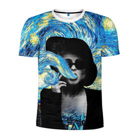 Мужская футболка 3D спортивная с принтом Марла на картине Ван Гога в Курске, 100% полиэстер с улучшенными характеристиками | приталенный силуэт, круглая горловина, широкие плечи, сужается к линии бедра | ван гог | вангог | звездная ночь | картина | марла | марла сингер | модернизм | постмодерн | художник | экспонат | экспрессионизм