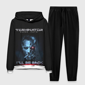 Мужской костюм 3D (с толстовкой) с принтом Terminator Dark Fate в Курске,  |  | dark fate | ill be back | terminator | арнольд шварценеггер | киборг | надпись | темные судьбы | терминатор | терминатор 2019 | терминатор темные судьбы | фильм | шварцнегер