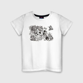 Детская футболка хлопок с принтом Охотничьи собаки в Курске, 100% хлопок | круглый вырез горловины, полуприлегающий силуэт, длина до линии бедер | hunt | hunter | охота | охотник | пес | рисунок | собаки | туризм | хобби