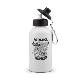 Бутылка спортивная с принтом Metallica в Курске, металл | емкость — 500 мл, в комплекте две пластиковые крышки и карабин для крепления | metalica | metallica | группа | джеймс хэтфилд | кирк хэмметт | ларс ульрих | метал | металика | металлика | миталика | музыка | роберт трухильо | рок | трэш | трэшметал | хард | хеви