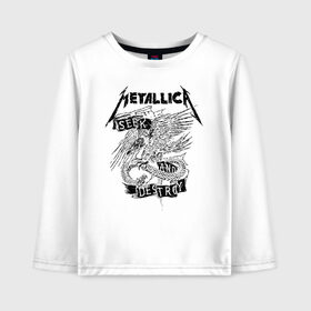 Детский лонгслив хлопок с принтом Metallica в Курске, 100% хлопок | круглый вырез горловины, полуприлегающий силуэт, длина до линии бедер | metalica | metallica | группа | джеймс хэтфилд | кирк хэмметт | ларс ульрих | метал | металика | металлика | миталика | музыка | роберт трухильо | рок | трэш | трэшметал | хард | хеви