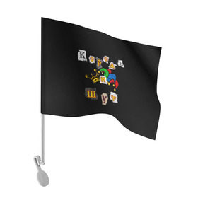 Флаг для автомобиля с принтом Король и Шут + Анархия (спина) в Курске, 100% полиэстер | Размер: 30*21 см | киш | король и шут | михаил горшенев