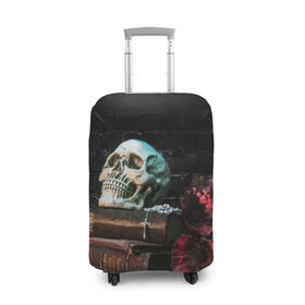 Чехол для чемодана 3D с принтом ГОТИКА в Курске, 86% полиэфир, 14% спандекс | двустороннее нанесение принта, прорези для ручек и колес | abstract | abstraction | bones | fantasy | skull | голова | кости | скилет | череп