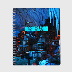 Тетрадь с принтом BORDERLANDS в Курске, 100% бумага | 48 листов, плотность листов — 60 г/м2, плотность картонной обложки — 250 г/м2. Листы скреплены сбоку удобной пружинной спиралью. Уголки страниц и обложки скругленные. Цвет линий — светло-серый
 | Тематика изображения на принте: bl3 | borderlands | borderlands 3 | game | guns | mayhem is coming | psycho | roses are red | vault | vault symbol | игры | пустошь