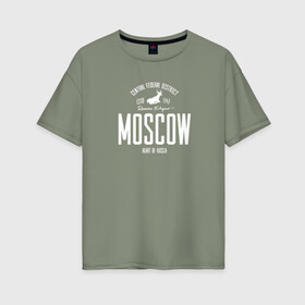 Женская футболка хлопок Oversize с принтом Москва Iron в Курске, 100% хлопок | свободный крой, круглый ворот, спущенный рукав, длина до линии бедер
 | i love moscow | moscow | город | москва | мск | регион | я люблю москву
