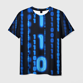 Мужская футболка 3D с принтом Я ПРОГРАММИСТ в Курске, 100% полиэфир | прямой крой, круглый вырез горловины, длина до линии бедер | Тематика изображения на принте: hugo weaving | pc | the matrix | код | компьютеры | матрица | матрица 4 | программист | программный код | цифры