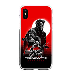 Чехол для iPhone XS Max матовый с принтом Terminator Dark Fate в Курске, Силикон | Область печати: задняя сторона чехла, без боковых панелей | Тематика изображения на принте: dark fate | sarah j. connor | t 800 | terminator | восстание машин | киборг | сара коннор | темные судьбы | терминатор